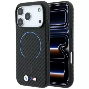 BMW M Carbon nyomott gyűrűs MagSafe tok iPhone 18 Pro / 17 Pro készülékhez - fekete