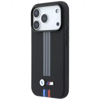 BMW M Quadrille Kevlar antracit és trikolór nyomott vonalak MagSafe tok iPhone 18 Pro / 17 Pro készülékhez