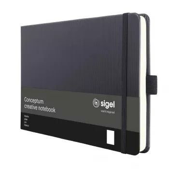 SIGEL CO201 jegyzetfüzet A5 üres fekete 66 lap