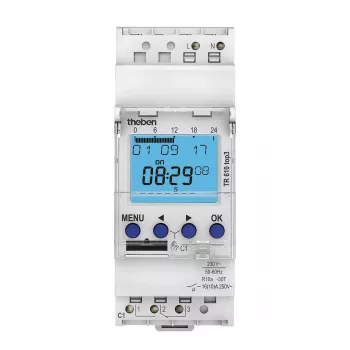 THEBEN TR610 top3 Digital Time Switch with 10-Year Power Reserve, 1-Channel DIN Rail