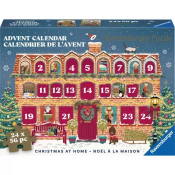 RAVENSBURGER kirakó adventi naptár Karácsony otthon - 24 mini kirakó, 576 darab, Softclick technológia