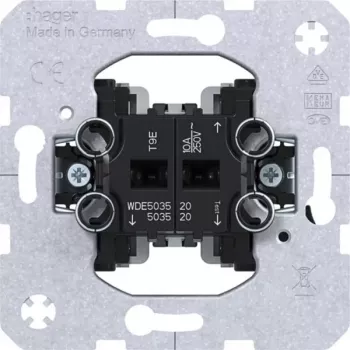 Hager WDE503520 redőnyvezérlő betét mechanikus és elektronikus reteszeléssel, 10 A, 250 V, süllyesztett, fekete