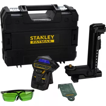 Stanley FatMax X3G 360° Green Beam 3 síkos lézer TSTAK táskával, 35m hatótávolság, 10.8V Li-Ion