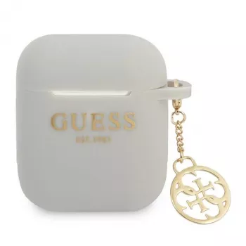 GUESS GUA2LSC4EG AirPods 1/2 Cover Grey Silicone Charm 4G Collection