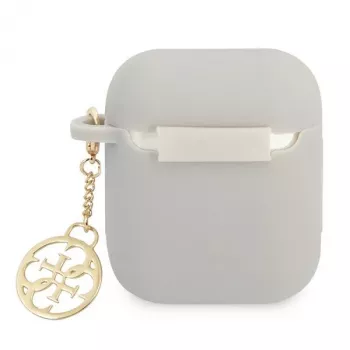 GUESS GUA2LSC4EG AirPods 1/2 Cover Grey Silicone Charm 4G Collection