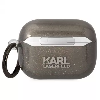 Karl Lagerfeld KLAPHNKCTGK AirPods Pro tok csillogó Karl & Choupette fekete