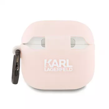 Karl Lagerfeld szilikon Choupette fej 3D tok AirPods 4-hez - rózsaszín