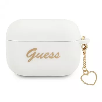 Guess GUAPLSCHSH AirPods Pro tok fehér szilikon Charm Heart Collection
