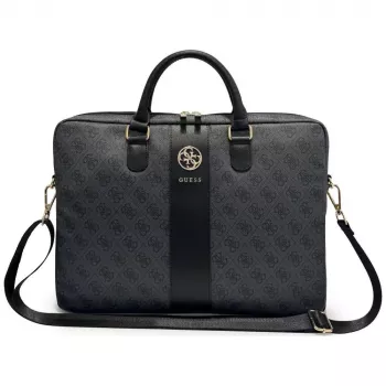 GUESS 4G Round & Classic Logos Stripe 16 inch laptoptáska fekete
