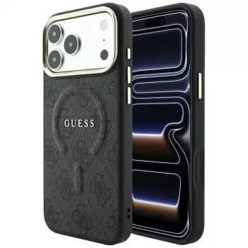 GUESS Embossed 4G Classic MagSafe tok iPhone 17 Pro Max / 18 Pro Max-hoz - fekete
