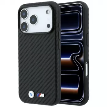 BMW M Carbon Metal Logo MagSafe tok iPhone 18 Pro Max / 17 Pro Max-hoz - fekete