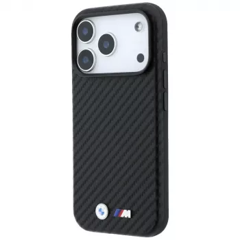 BMW M Carbon Metal Logo MagSafe tok iPhone 18 Pro Max / 17 Pro Max-hoz - fekete