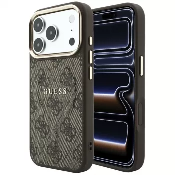 GUESS Embossed 4G Classic MagSafe tok iPhone 17 Pro Max / 18 Pro Max készülékhez - barna