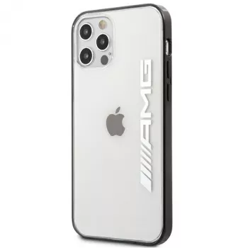 AMG AMHCP12LAESLBK iPhone 12 Pro Max átlátszó keménytok fémesen lakkozott fekete kerettel
