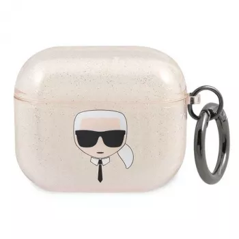 Karl Lagerfeld KLA3UKHGD AirPods 3 tok csillogó arany Karl's Head