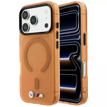 BMW M IML Frosted Metal Logo & Trims MagSafe tok iPhone 18 Pro Max / 17 Pro Max készülékhez - narancssárga