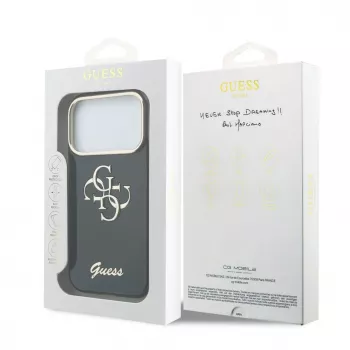 GUESS IML 4G Script Metal tok iPhone 18 Pro / 17 Pro készülékhez - fekete