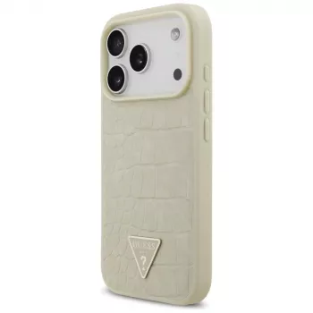 GUESS Croco Triangle Logo MagSafe tok iPhone 17 Pro készülékhez - arany