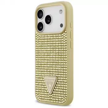GUESS Rhinestone Triangle Logo tok iPhone 17 Pro készülékhez - arany