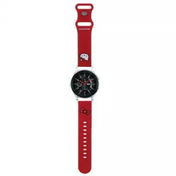 Hello Kitty univerzális szilikon szíj 22 mm piros Kitty-fej