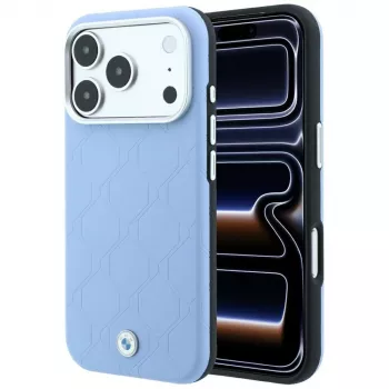 BMW Sign Deboss Quilted Metal Logo MagSafe tok iPhone 17 Pro / 18 Pro készülékhez - kék