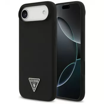 GUESS Silicone Triangle Logo MagSafe tok iPhone Air készülékhez, fekete
