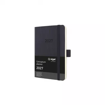 Sigel Conceptum C2723 heti naptár 2027, kb. A6, softcover, fekete