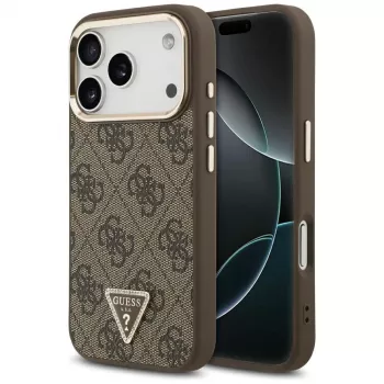GUESS 4G Triangle Logo MagSafe tok iPhone 17 Pro / 18 Pro készülékhez - barna