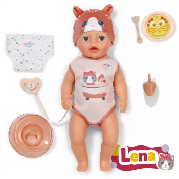 ZAPF CREATION Zapf Baby born Lena Cat 36 cm puha testű baba