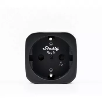 Shelly Plug M Gen3 fekete 2 darabos csomag okos dugalj teljesítményméréssel, Wi-Fi és Bluetooth, 13A, energiamonitoring, Schuko