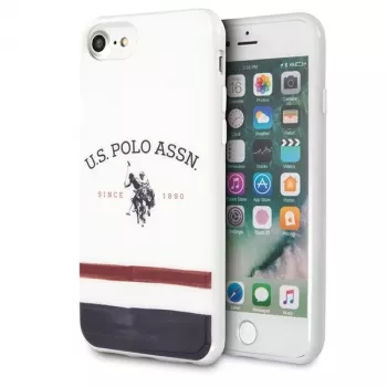 U.S. POLO ASSN. USHCI8PCSTRB iPhone 7/8/SE 2020/SE 2022 Case White Tricolor Pattern Collection