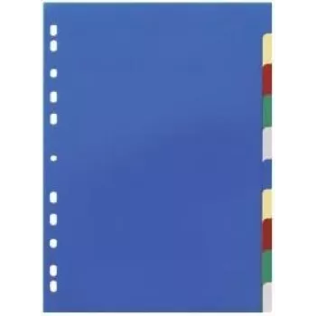DURABLE 674027 A4 dokumentumelválasztó 1-10, polipropilén, 10 részes, univerzális lyukasztás, vegyes színek