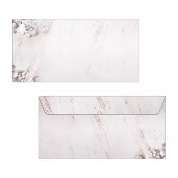 SIGEL 25 karácsonyi boríték Rustic White DIN lang ablak nélkül
