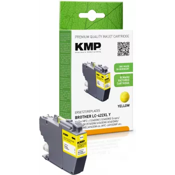 KMP újragyártott sárga tintapatron Brother LC422XLY-hez (MFC-J5340DW, MFC-J5740DW, MFC-J6540DW, MFC-J6940DW) - nagy kapacitás 1500 oldal