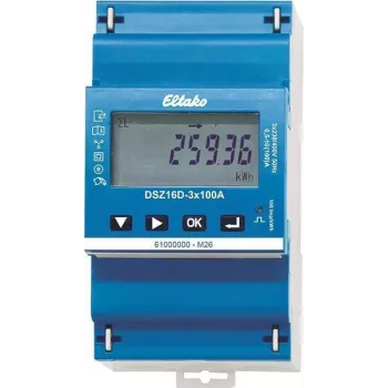 Eltako DSZ16D-3x100A háromfázisú mérő, közvetlen mérés, MID-tanúsított, 100A, DIN-sín