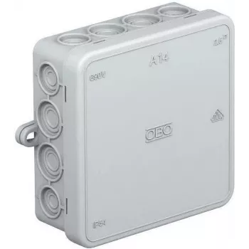 OBO A 14 Cable Junction Box 100x100x38 mm Light Grey RAL 7035 IP55