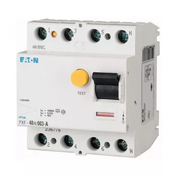 Eaton PXF-40/4/03-A hibaáram-védő kapcsoló (RCCB), 40 A, 4 pólusú, 300 mA, A típus, 230/400 V AC