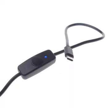 ALLNET USB-C - USB-C USB 3.1 táp-/adatkábel kapcsolóval, 1,0 m, fekete