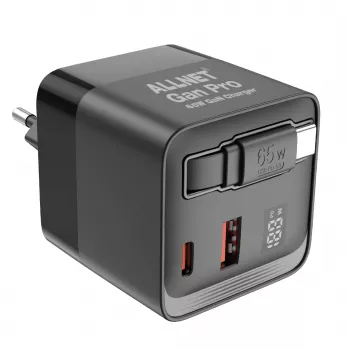 ALLNET 65W GaN USB-C PD fali töltő Quick Charge 3.0-val, 2x USB-C és 1x USB-A