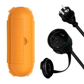 LogiLink LPS239 kültéri hosszabbítókészlet védődobozzal, 10 m, Schuko, IP44, fekete