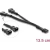Delock Y-ventilátorkábel 1 x 4-pin PWM aljzat 2 x 4-pin PWM dugóra fonott tömlővel 13,5 cm fekete