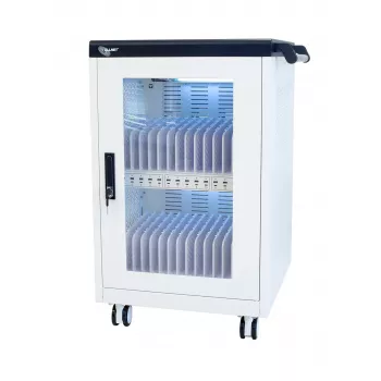 ALLNET 30 eszközös töltőkocsi 30 USB-A csatlakozóval, 360W összteljesítmény, zárható acélszekrény, 30W eszközönként (CX30-30W)
