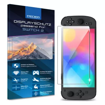 PEDEA edzettüveg kijelzővédő Nintendo Switch 2-höz (2025) - 9H keménység, HD tisztaság, buborékmentes, 2.5D élek