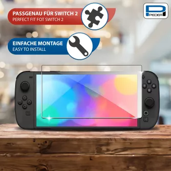 PEDEA edzettüveg kijelzővédő Nintendo Switch 2-höz (2025) - 9H keménység, HD tisztaság, buborékmentes, 2.5D élek