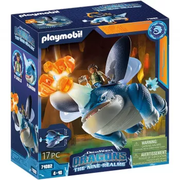 Playmobil 71082 Dragons: The Nine Realms - Plowhorn & D'Angelo kristályszikla-robbantó funkcióval