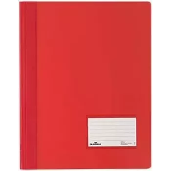 DURABLE DURALUX extra széles A4 gyorsheftető, piros-transzlucens PVC (25 darabos csomag)