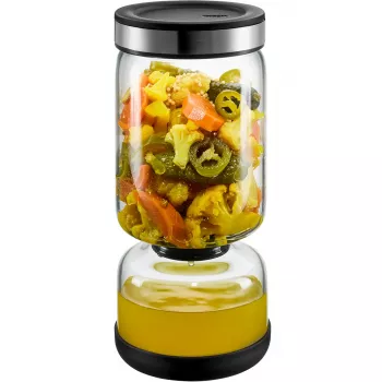 GEFU LAVINA joghurt- és túrószűrő üveg 1,3 L nemesacél szűrővel