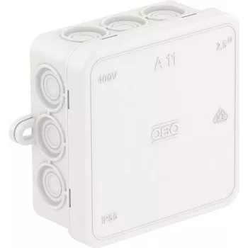 OBO A 11 HF RW kábelosztó doboz 85x85x40 mm halogénmentes tisztafehér RAL 9010