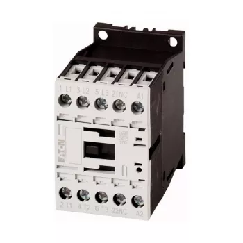 EATON Moeller DILM9-01 24 V DC 3 pólusú mágneskapcsoló, 9 A, 4 kW, 1 NC segédérintkező, csavaros csatlakozók, sínre szerelhető