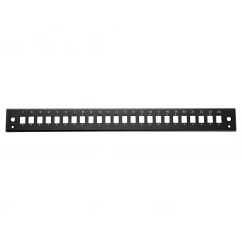 EQUIP 19 inch patchpanel 24x LC-duplex SC-simplex, acél, fekete - 1U rackmodul